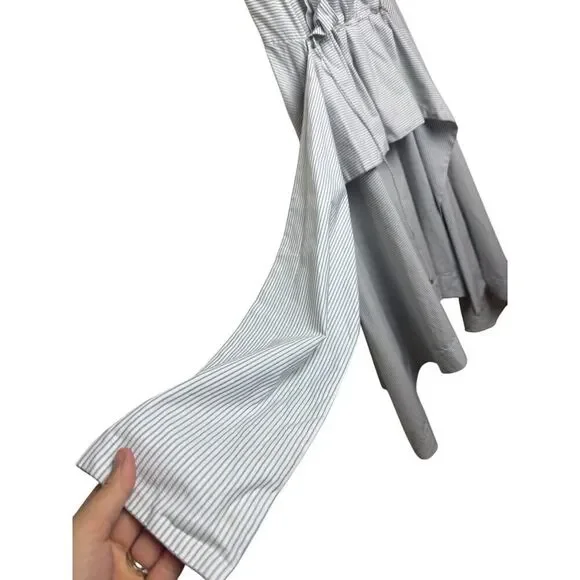 Acler Pinstripe Ruched High Lo Dress Sz. 2 US - Picture 8 of 12